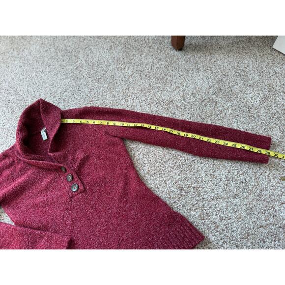 WOOBY red sweater, Wool Blend, 1/3 button up, size medium - Picture 8 of 8